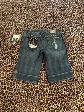 Baby Phat Dark Blue Denim Jeans with Gold Stitching